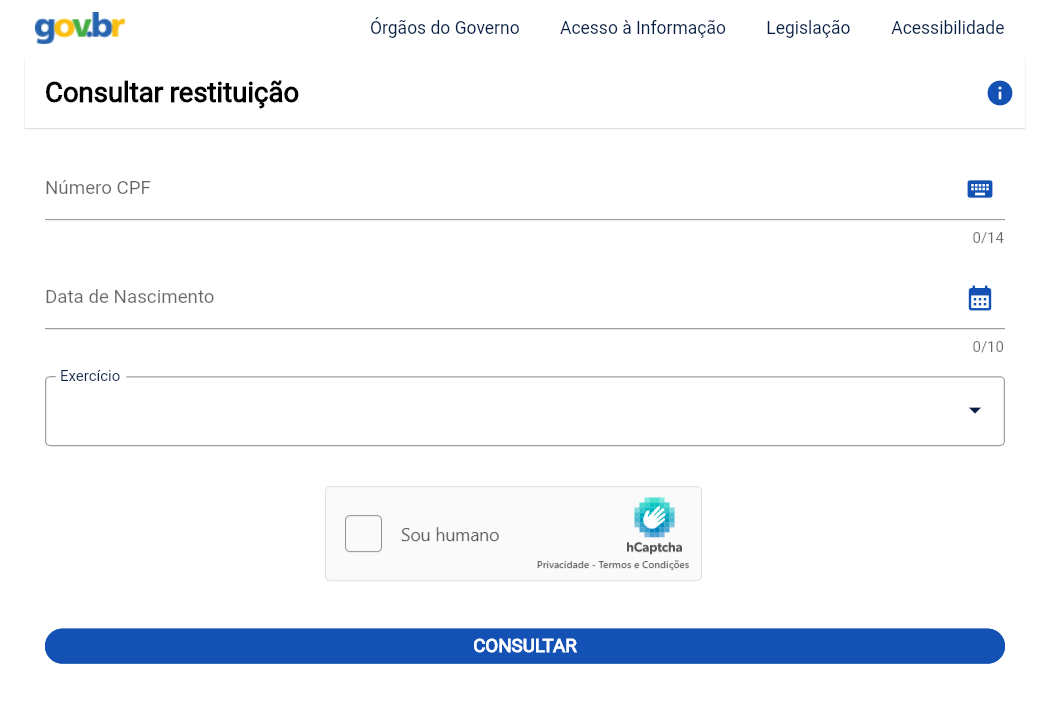 Consultar restituição de imposto de renda Portal Gov.br